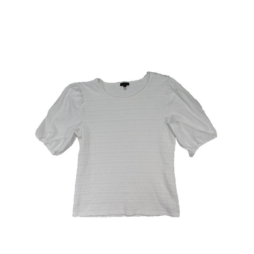 Talbots Top Smocked Womens M White‎ Whimsigoth Business Casual Coquette Femme